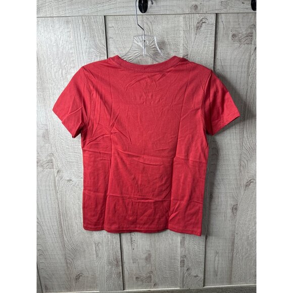 Mighty Fine Red Christmas Tree T-Shirt With Leopard Print Design Womens Size S - Picture 2 of 6